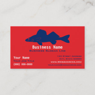 Tarjeta De Visita Guía / Carta de Pesca de Lucioperca Personalizada 