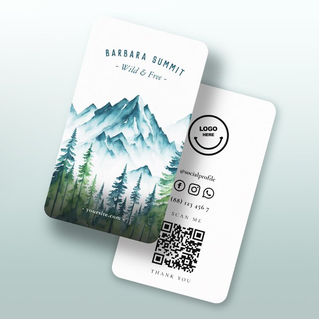 Tarjeta De Visita Guía de aventuras al aire libre en el bosque de pi (Subido por el creador)
