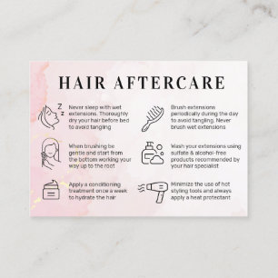 Tarjeta De Visita Guía de cuidado posterior del cabello rosa suave m