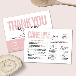 Tarjeta De Visita Guía de cuidado y corte de pasteles, Guía de servi