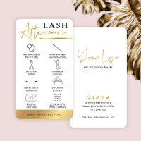 Guía de cuidados postales Salón Lash Blanco y Oro
