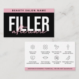 Tarjeta De Visita Guía de cuidados posteriores para relleno Glam Bla