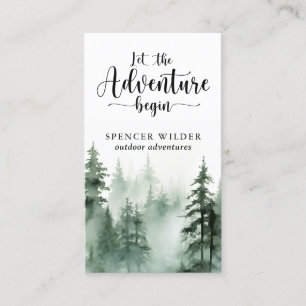Tarjeta De Visita Guía de naturaleza aventura bosque acuarela