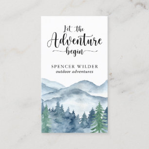 Tarjeta De Visita Guía de Naturaleza de Aventura Forestal de Acuarel