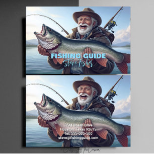 Tarjeta De Visita Guía de Pesca Pescador Lago Océano