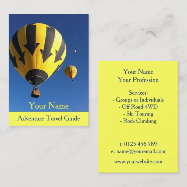 Tarjeta De Visita Guía de viajes de aventura (Anverso / Reverso)