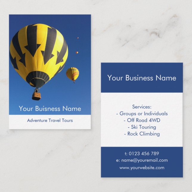 Tarjeta De Visita Guía de viajes de aventura (Anverso / Reverso)