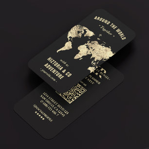Tarjeta De Visita Guía de viajes de planificador de viajes Gold Worl