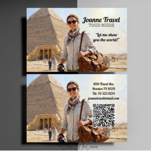 Tarjeta De Visita Guía Personal Profesional de Tours Pirámide