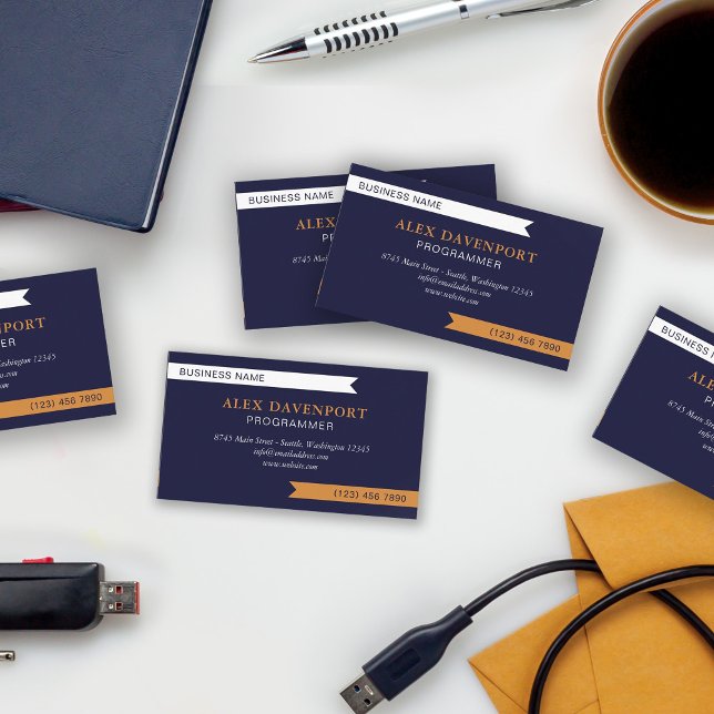 Tarjeta De Visita Guidón blanco y cobre de la Marina Pennant cualqui (Subido por el creador)