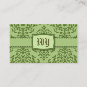 Tarjeta De Visita guinda del pastel 311-Monogram - la hiedra adorna