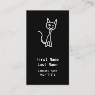 Tarjeta De Visita Guiño del gato gris