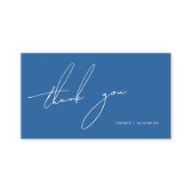 Guión azul moderno sencillo manuscrito gracias
