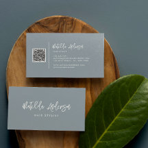 Guión azul turbio moderno mínimo script QR CODE