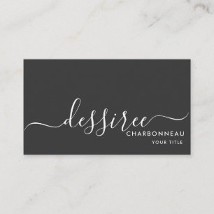 Tarjeta De Visita Guión blanco Minimalista simple y moderno negro