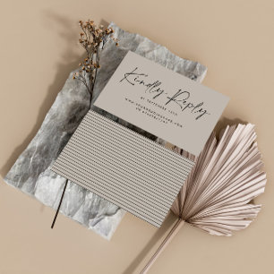 Tarjeta De Visita guión boda respuesta elegante gris moderno