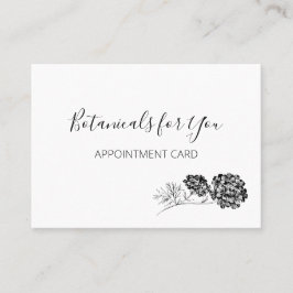 Tarjeta De Visita Guión botánico moderno y flores dibujadas