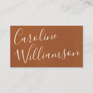 Tarjeta De Visita Guión Chic Caligrafía Elegante Textura de Terracot
