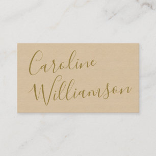 Tarjeta De Visita Guion Chic Caligrafía Elegante Texturizado Taupe B