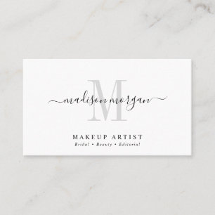 Tarjeta De Visita Guión de artista de maquillaje moderno simple mono