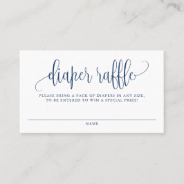 Tarjeta De Visita Guión de Bonito azul naval Baby Shower Diaper Raff