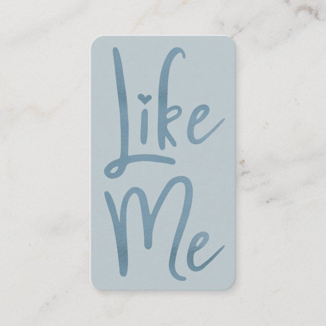 Tarjeta De Visita Guión de broche de Relieve metalizado azul de moda (Anverso)