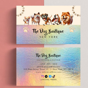 Tarjeta De Visita guión de cachorro lindo boutique de aseo de perros