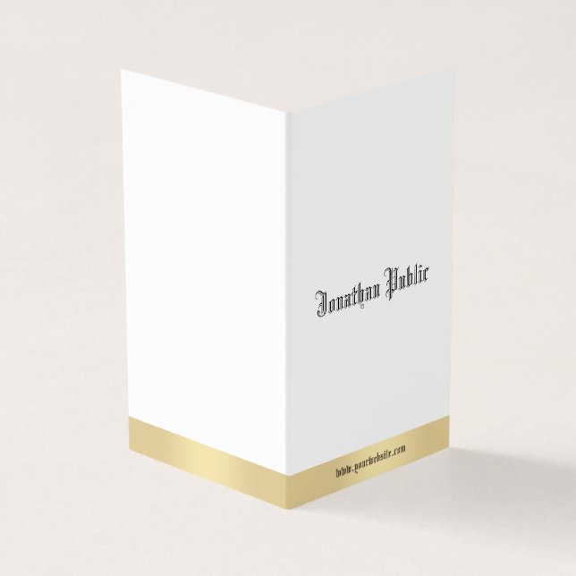 Tarjeta De Visita Guión de caligrafía de estilo antiguo elegante y b (Exterior)