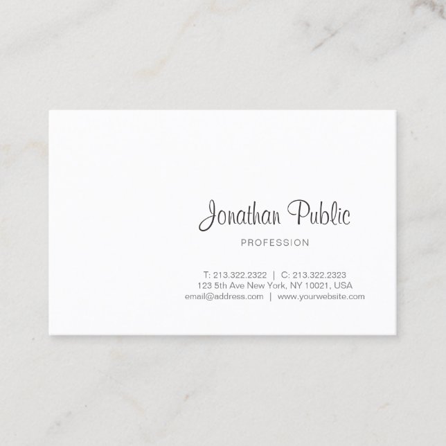 Tarjeta De Visita Guión de caligrafía elegante profesional moderno (Anverso)