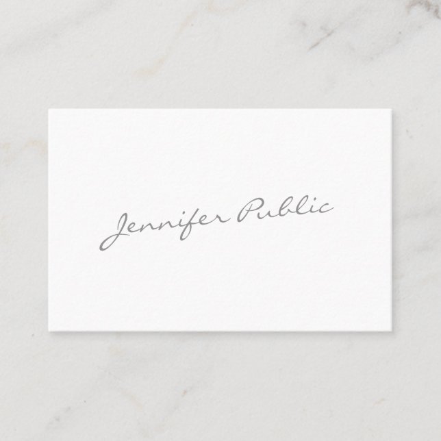 Tarjeta De Visita Guión de caligrafía moderna elegante simple moda (Anverso)