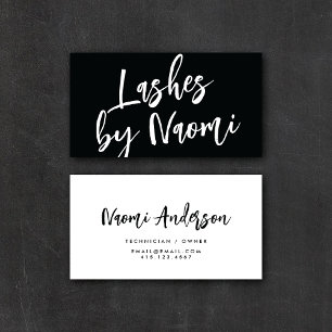 Tarjeta De Visita Guión de caligrafía moderna minimalista en blanco