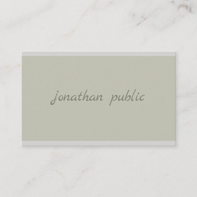 Tarjeta De Visita Guión de caligrafía Plantilla sencilla elegante mo (Anverso)