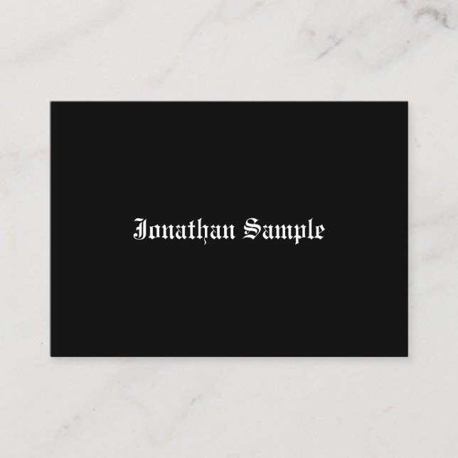 Tarjeta De Visita Guión de caligrafía Retro de cosecha de blanco neg (Anverso)