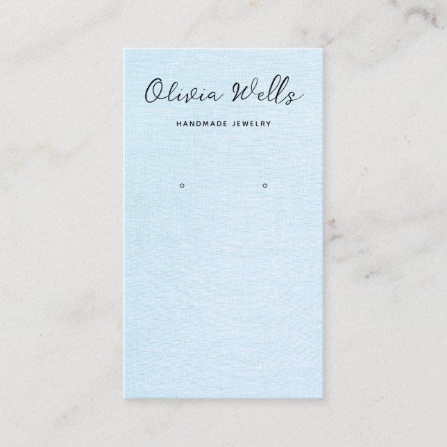 Tarjeta De Visita Guión de caligrafía Sencillo Emprendimiento Azul (Anverso)