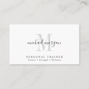 Tarjeta De Visita Guion de Entrenador Personal Simple Moderno Monogr