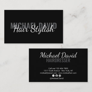 Tarjeta De Visita guion de estilista de pelo chic moderno y elegante