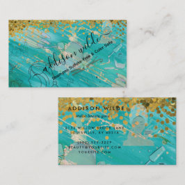 Tarjeta De Visita Guión de firma holográfico Glam Glitter moderno