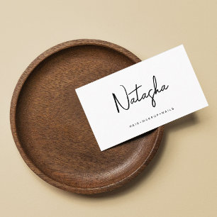 Tarjeta De Visita Guión de firma Minimalista en blanco negro