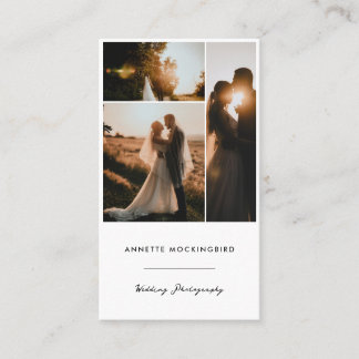 Tarjeta De Visita Guión de fotografía de boda con collage de fotos m