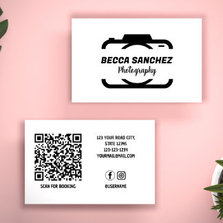 Tarjeta De Visita Guión de fotografía medios sociales modernos