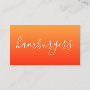 Tarjeta De Visita guión de hamburguesas