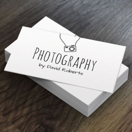 Tarjeta De Visita Guión de mano de fotografía Minimalista