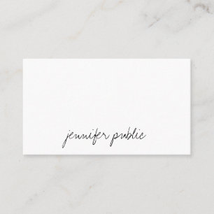 Tarjeta De Visita Guión de mano elegante profesional moderno de plan
