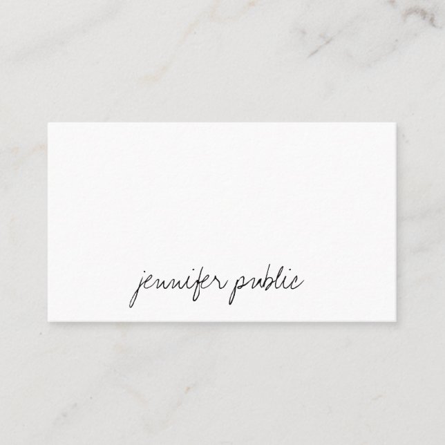 Tarjeta De Visita Guión de mano elegante profesional moderno de plan (Anverso)