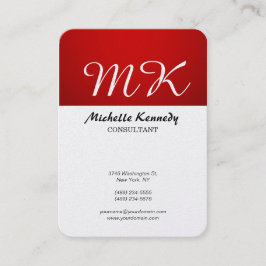 Tarjeta De Visita Guión de pincel blanco de franja roja vertical Chu
