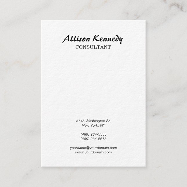 Tarjeta De Visita Guión de pincel blanco ultradelgado de Chubby vert (Anverso)