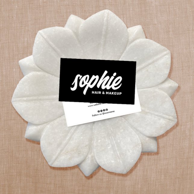 Tarjeta De Visita Guión de pincel escrito a mano negrita Belleza neg (Subido por el creador)