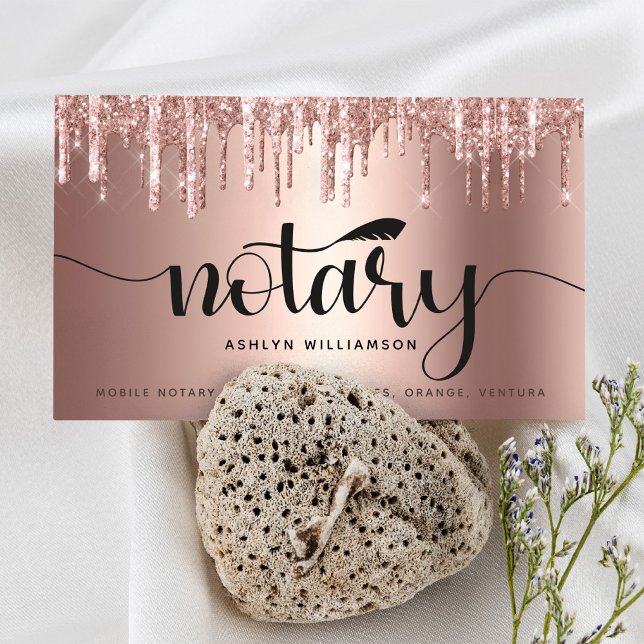 Tarjeta De Visita Guión de Purpurina del agente de firma notarial de (Subido por el creador)