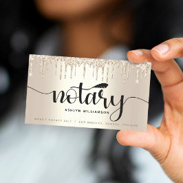 Tarjeta De Visita Guión de Purpurina notarial para la firma de prést