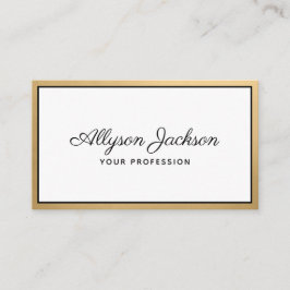 Tarjeta De Visita Guión de Relieve metalizado dorado de lujo